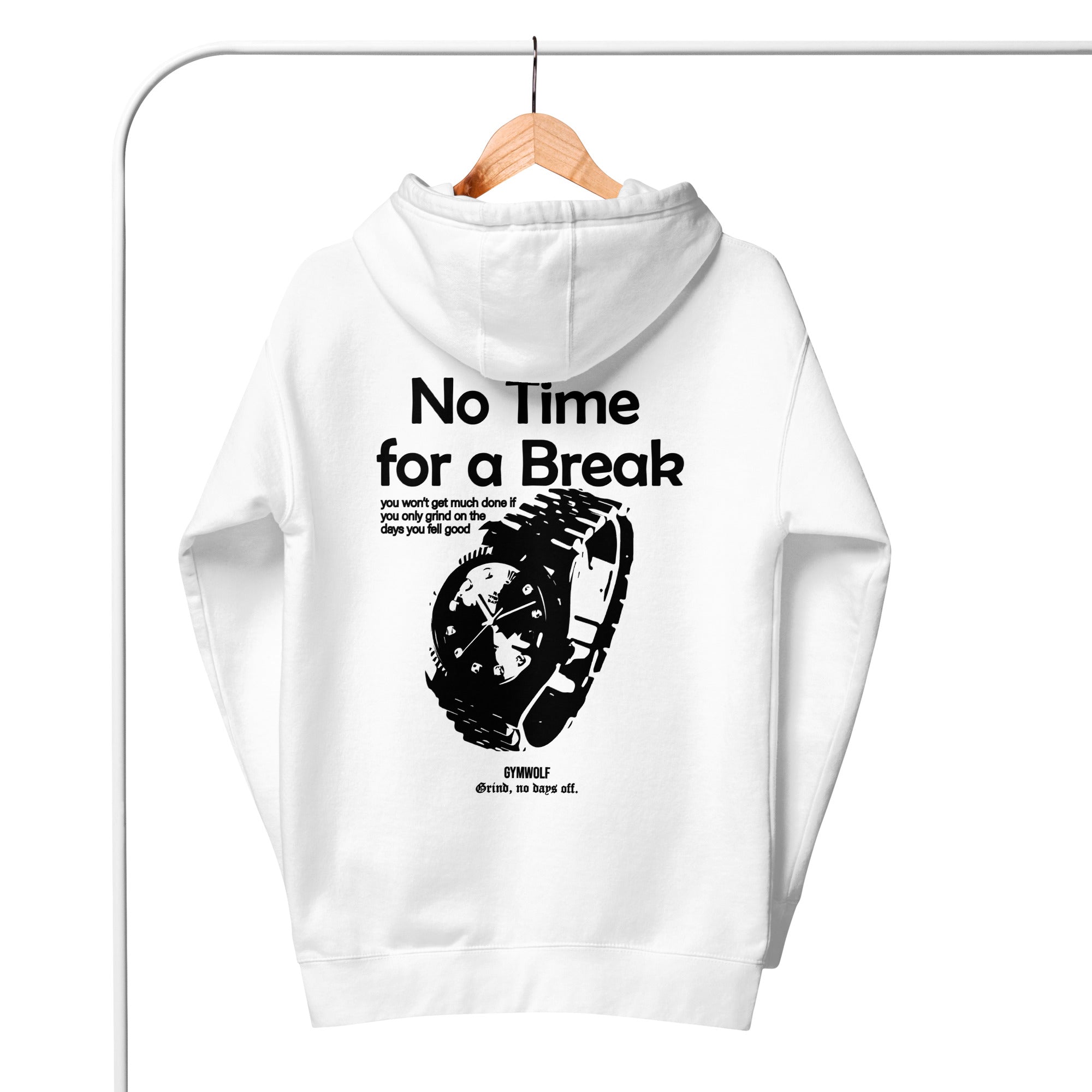 Unisex No Time For Break Premium Hoodie  - White