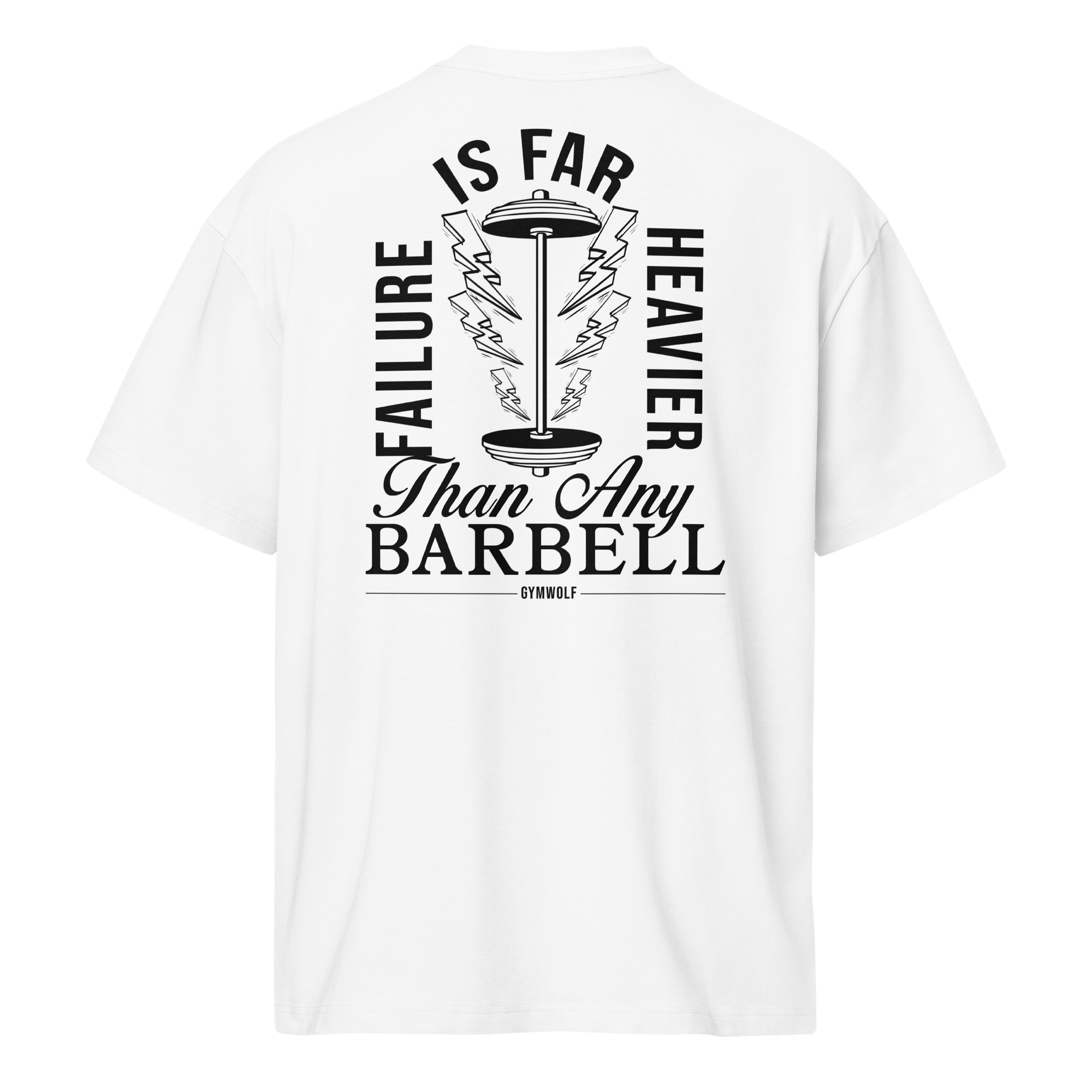 Unisex Barbell Box Tee - White