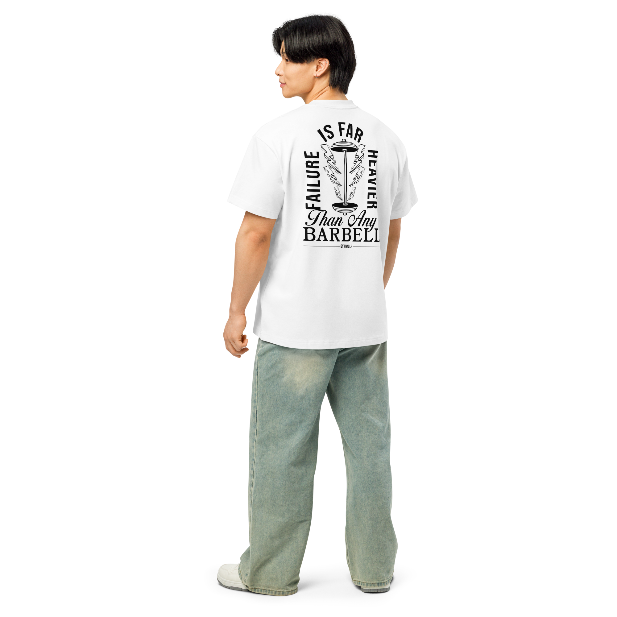Unisex Barbell Box Tee - White