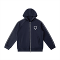 Unisex Heavyweight Raglan Sleeve Zip Hoodie - Navy Blue