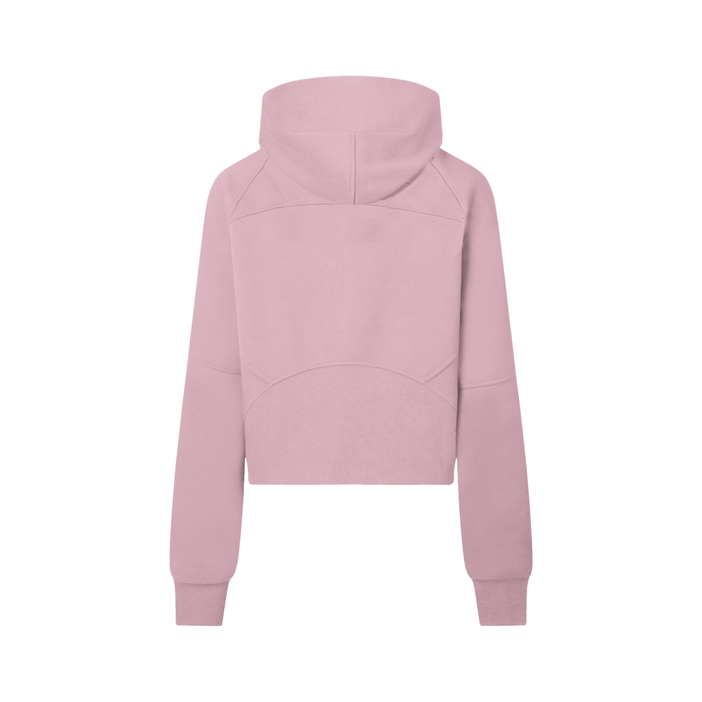 Women's Cropped Half-Zip Hoodie - Pink