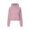 Women's Cropped Half-Zip Hoodie - Pink