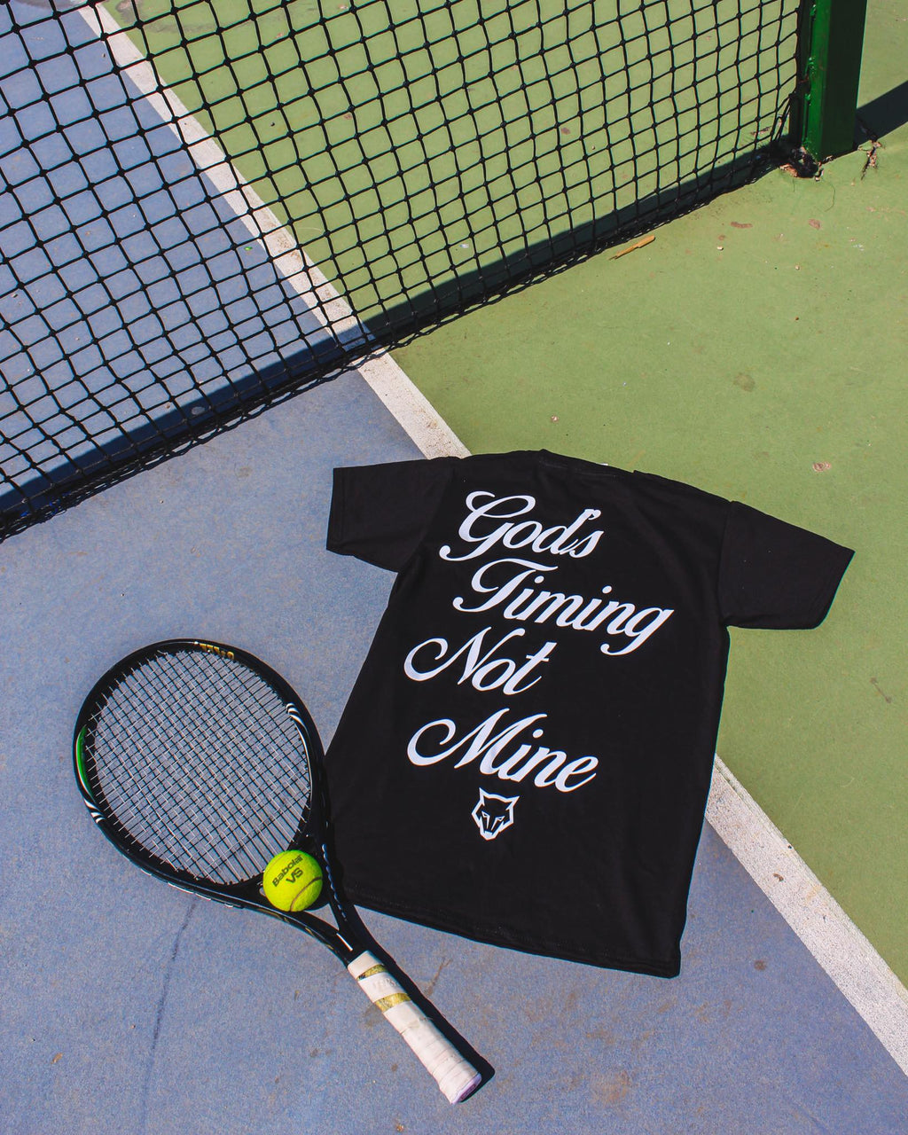 Unisex God's Timing Not Mine Tee - Black