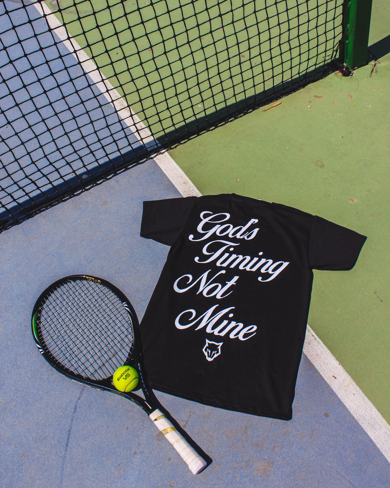 Unisex God's Timing Not Mine Tee - Black