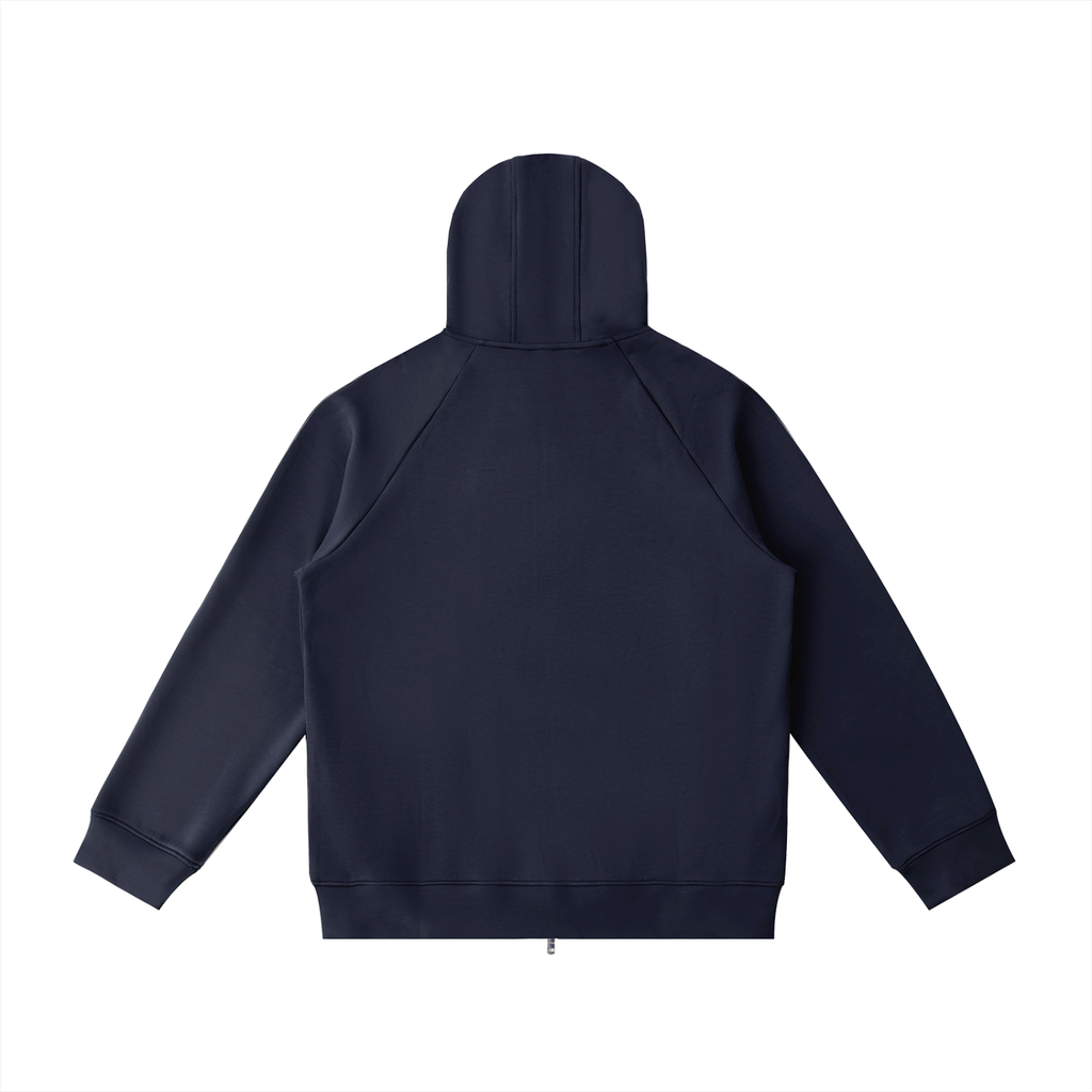 Unisex Heavyweight Raglan Sleeve Zip Hoodie - Navy Blue