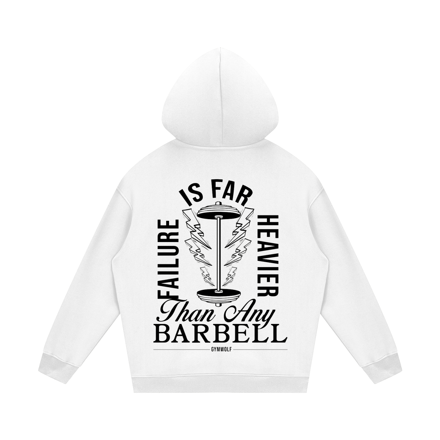 Unisex Barbell Fleece Hoodie - White