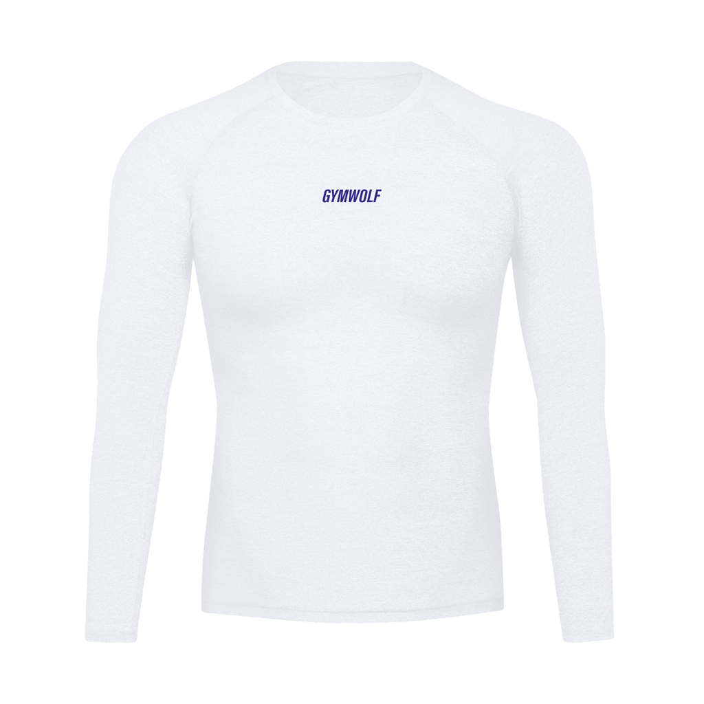 Men's Performance Blue Wordmark Long Sleeve Tee