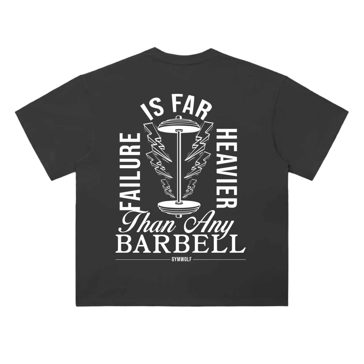 Unisex Barbell Heavyweight Drop Shoulder Tee - Black