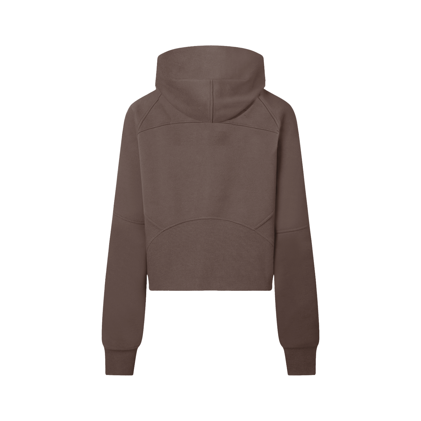 Women's Cropped Half-Zip Hoodie - Coffee