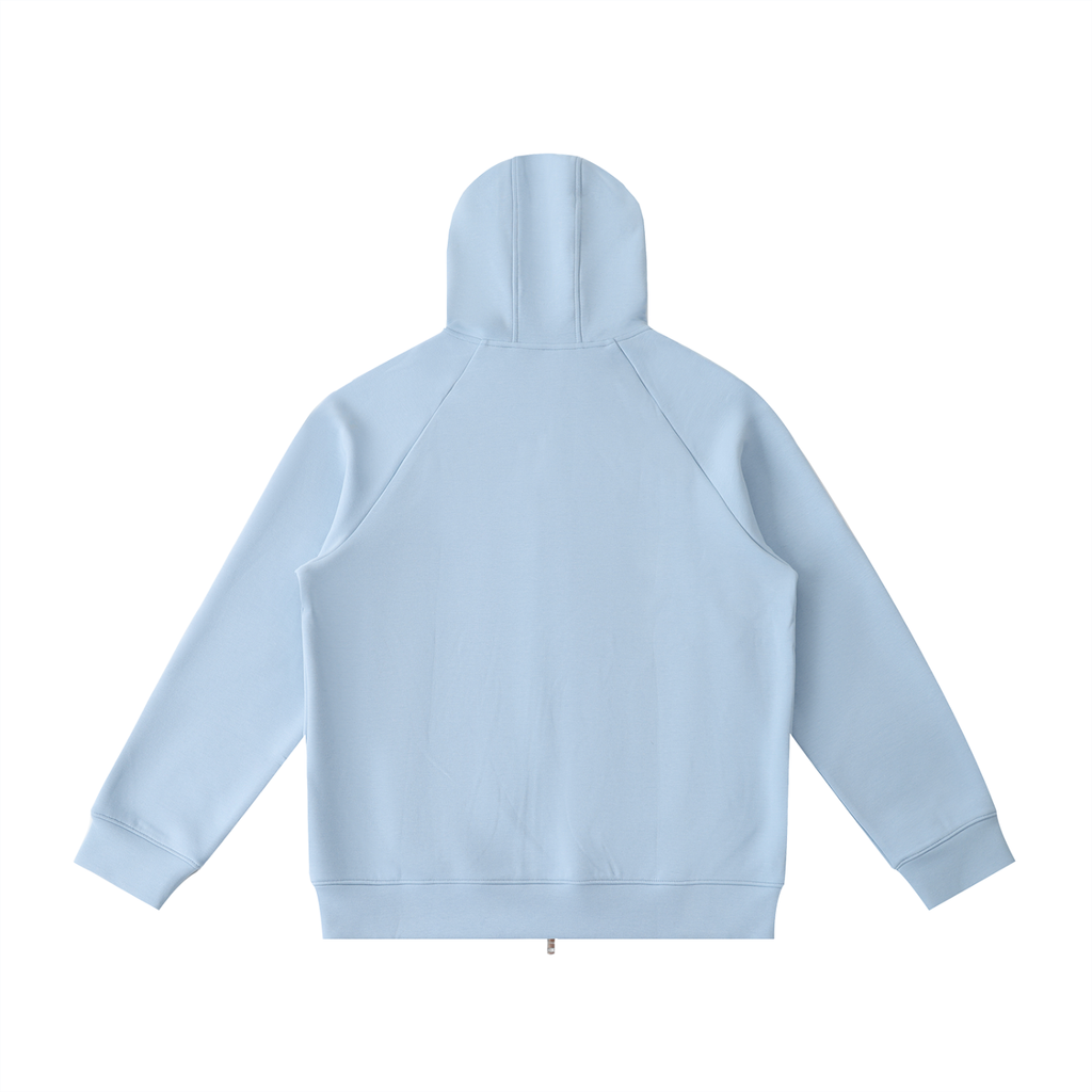 Unisex Heavyweight Raglan Sleeve Zip Hoodie - Blue