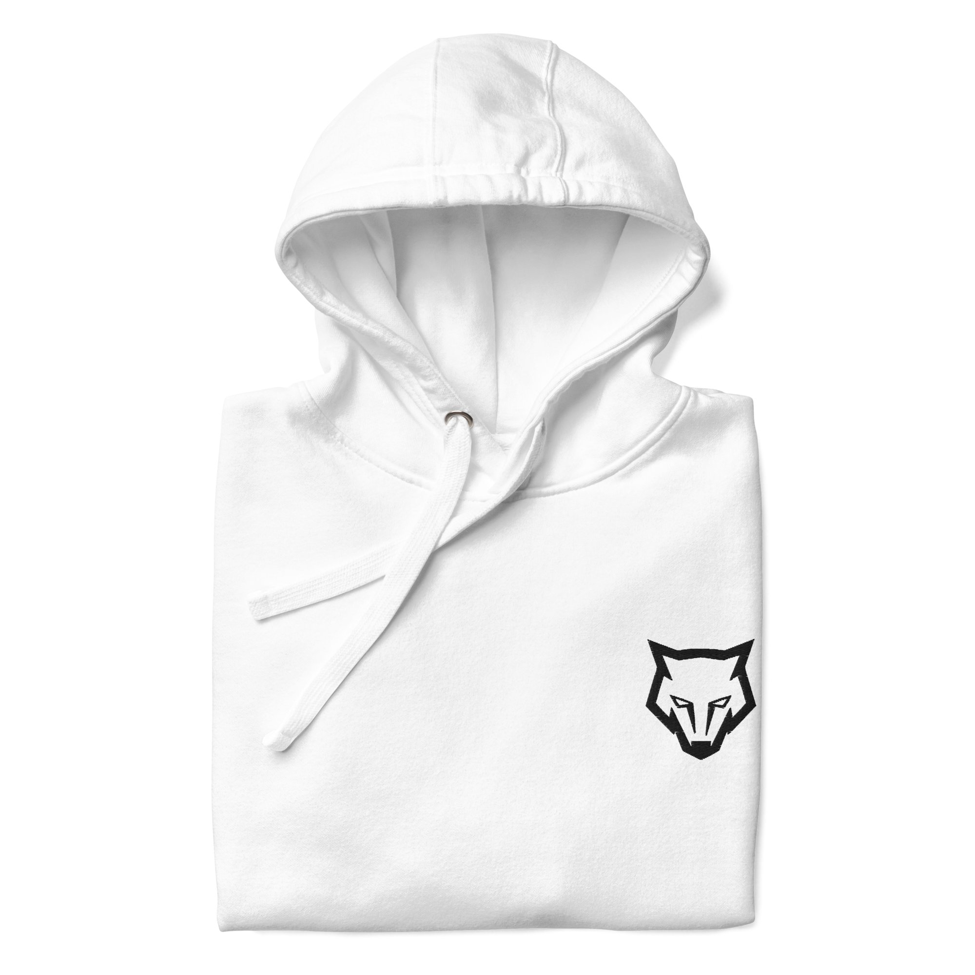 Unisex Embroidery Crest Premium Hoodie - White