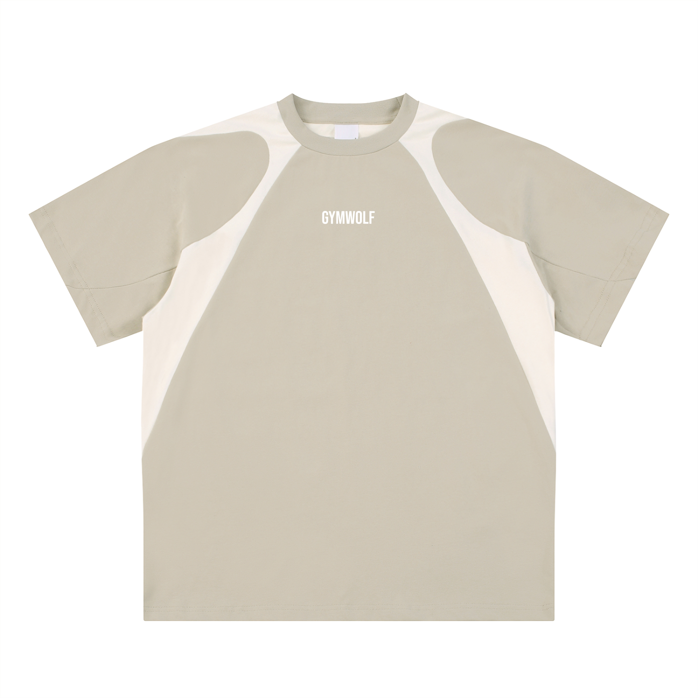 Unisex Contrast Panel Cotton T-Shirt - Camel