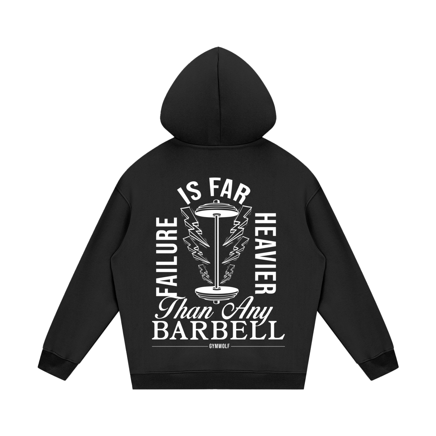 Unisex Barbell Fleece Hoodie - Black