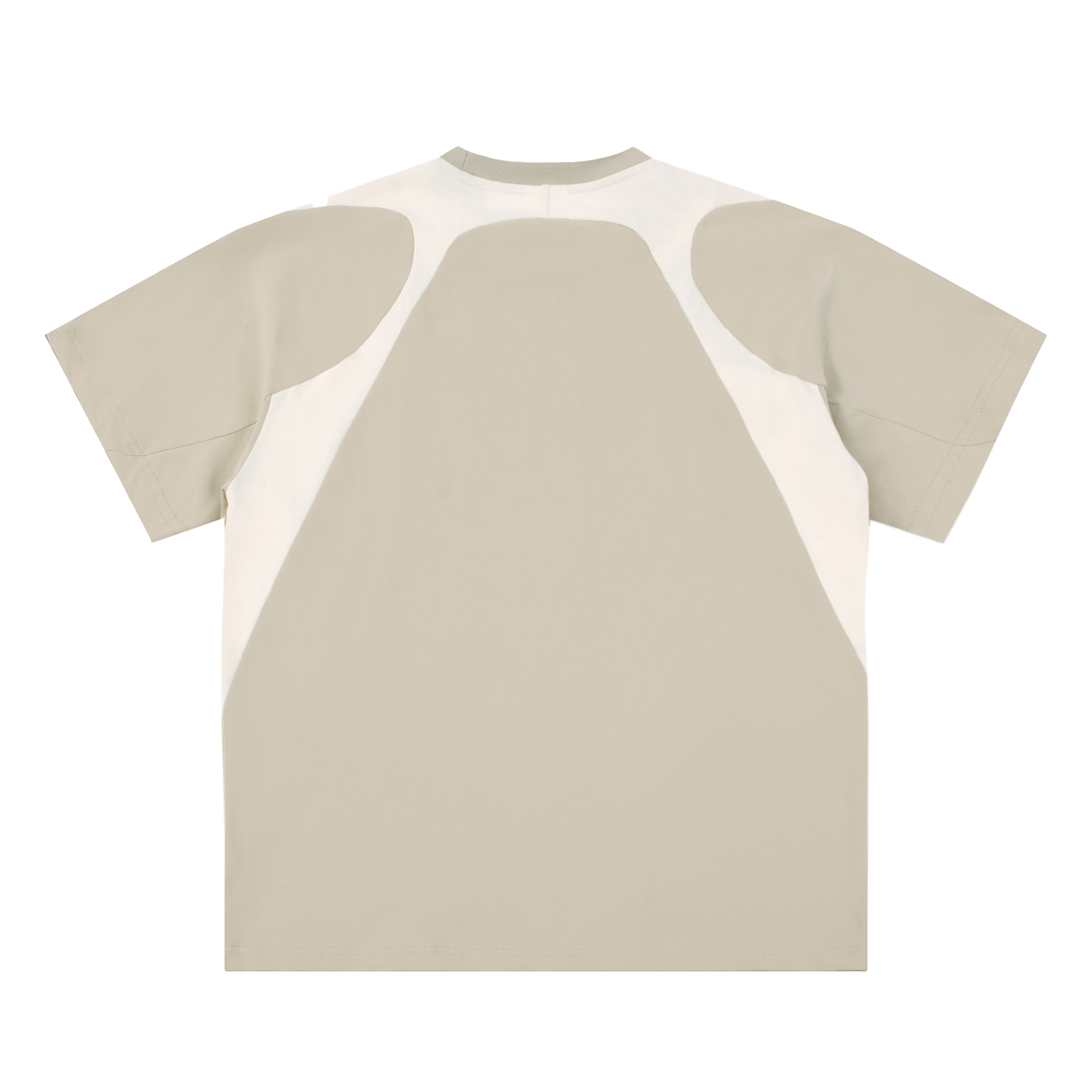 Unisex Contrast Panel Cotton T-Shirt - Camel