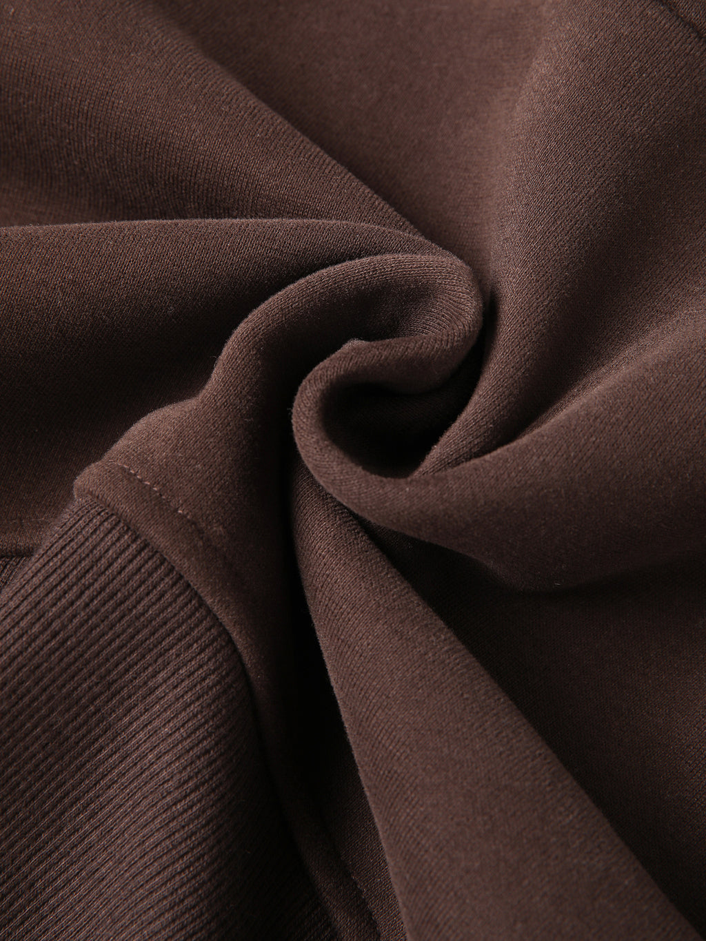 Women's Cropped Half-Zip Hoodie - Coffee