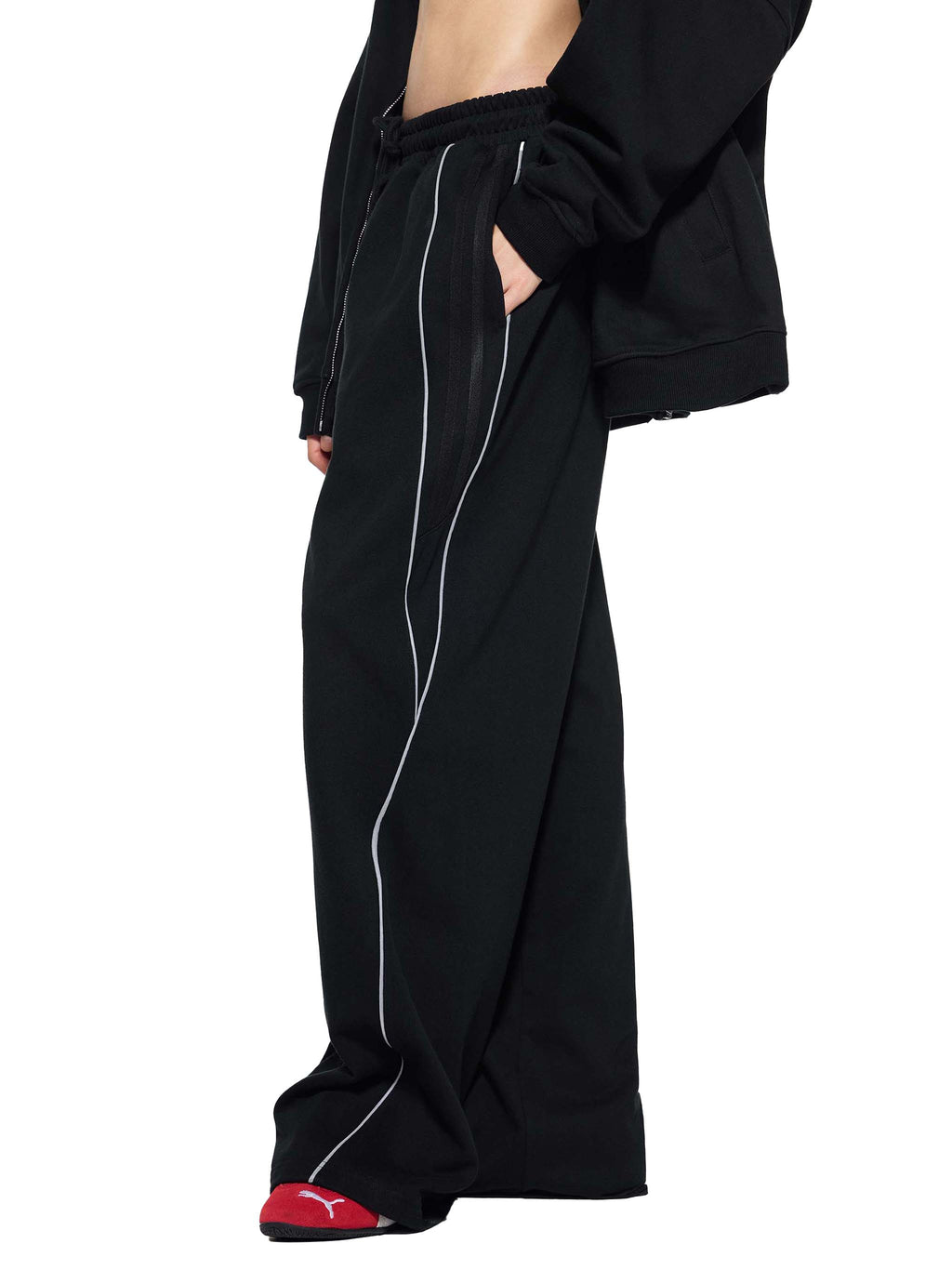 Unisex Reflection Striped Straight-Leg Sweatpants