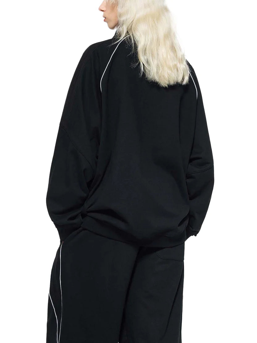 Unisex Reflection Striped Raglan Sleeve Jacket