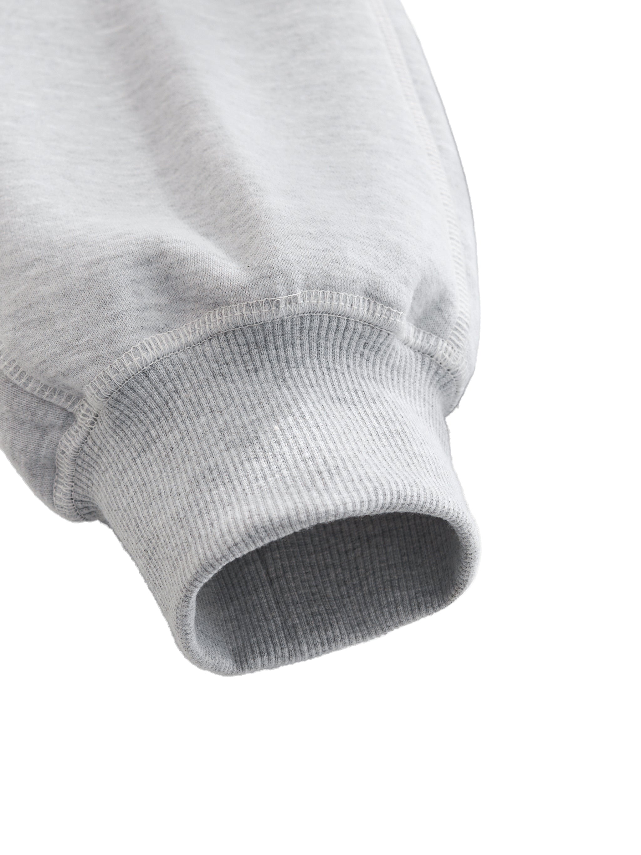 Unisex Contrast-Stitched Boxy Fleece Zip Hoodie - Grey