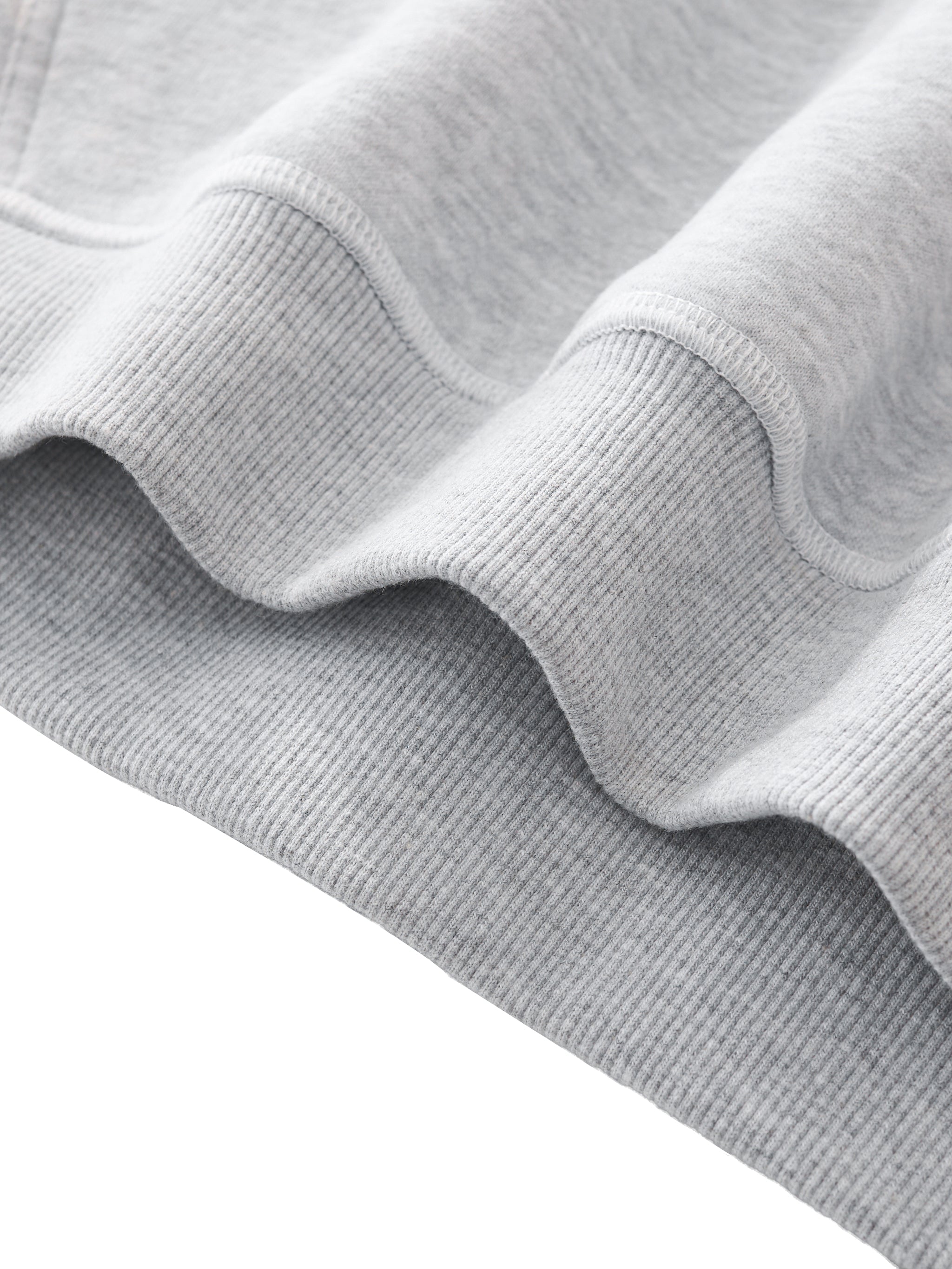 Unisex Contrast-Stitched Boxy Fleece Hoodie - Grey