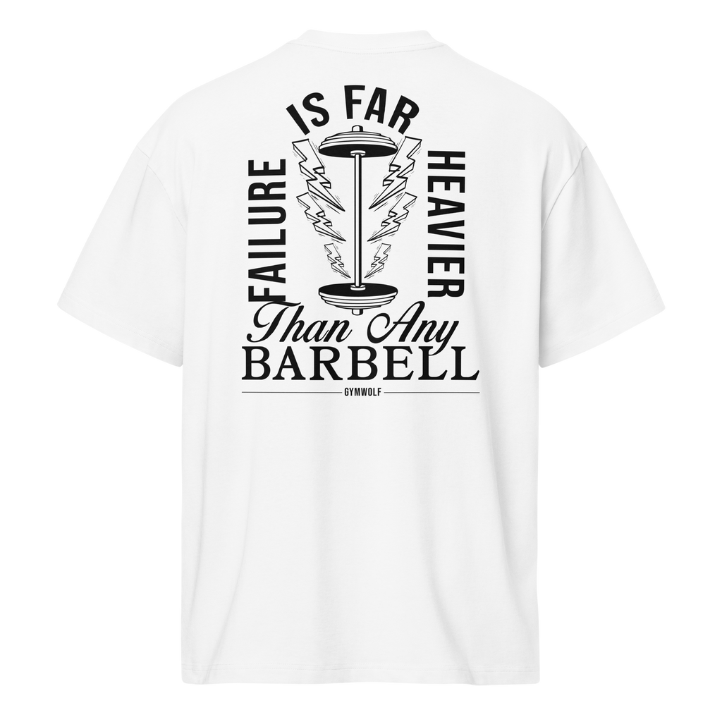 Unisex Barbell Box Tee - White