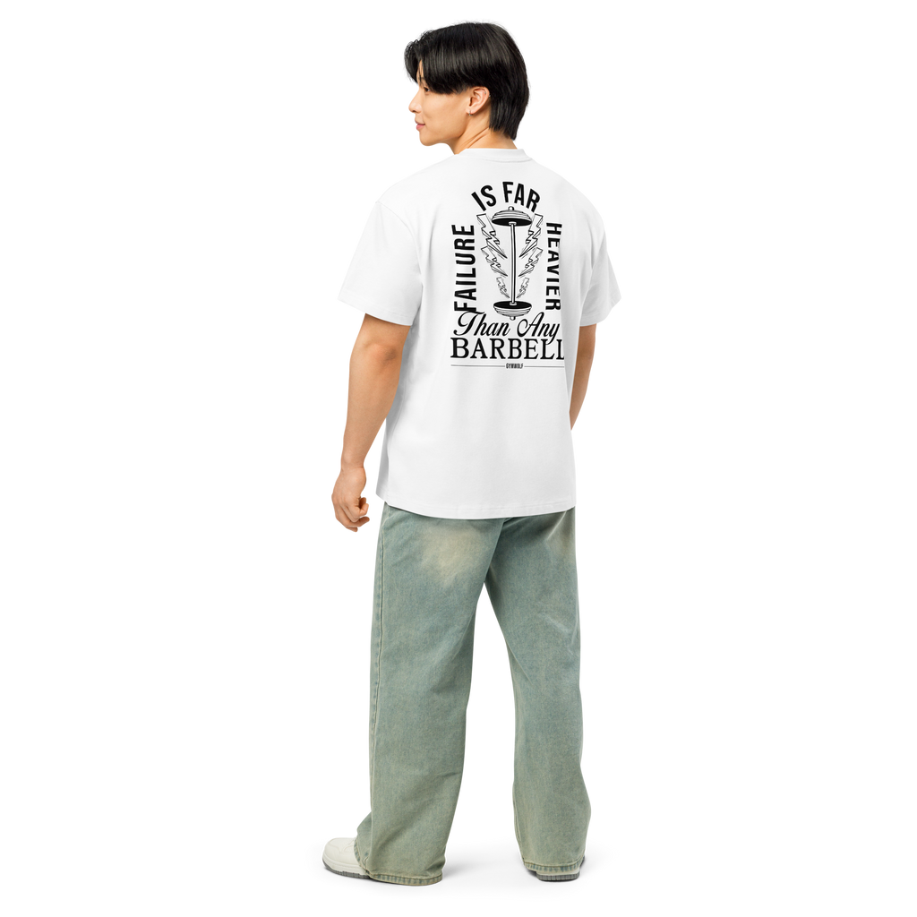 Unisex Barbell Box Tee - White