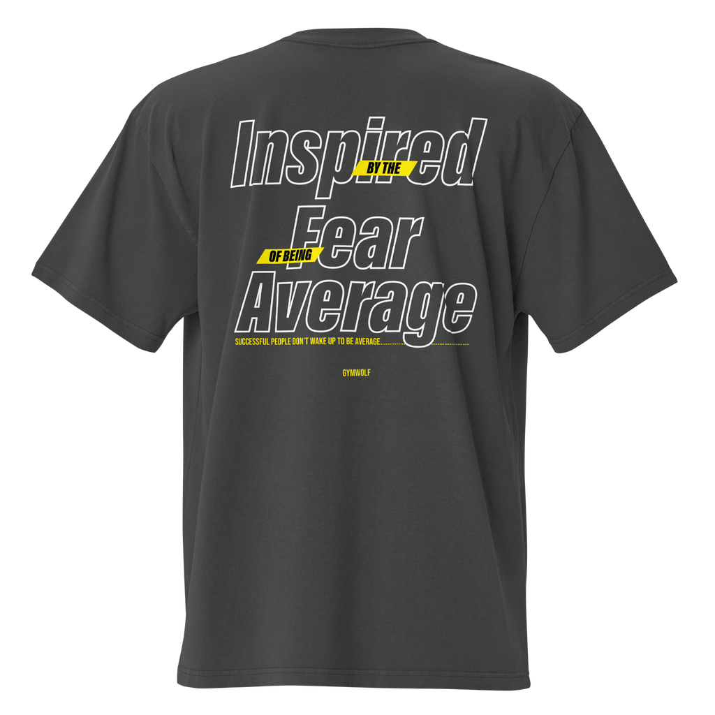 Unisex Fear Of Being Average Oversized Tee - Faded Black