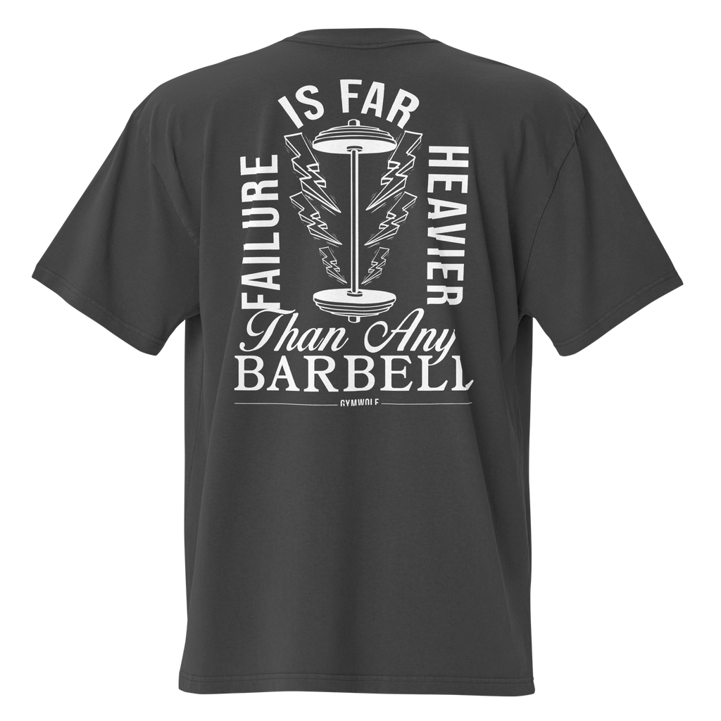 Unisex Barbell Oversized Tee - Faded Black