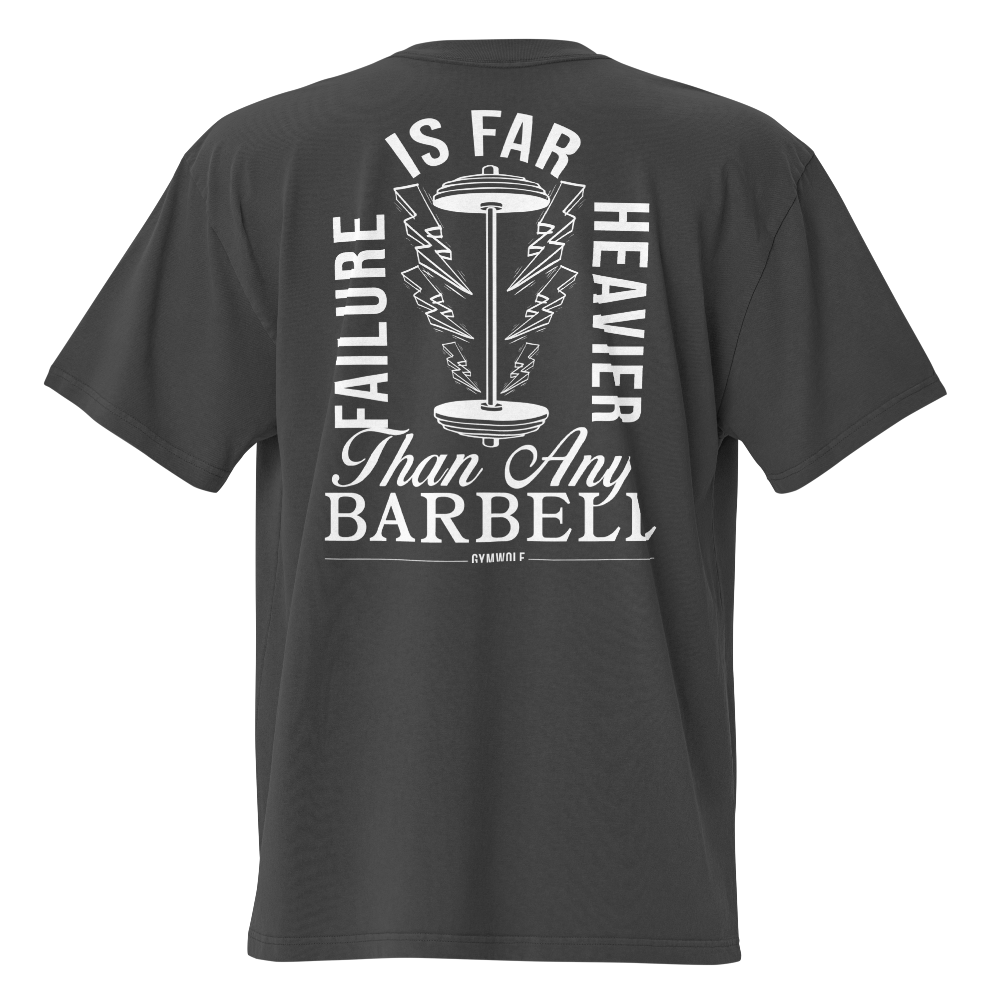 Unisex Barbell Oversized Tee - Faded Black