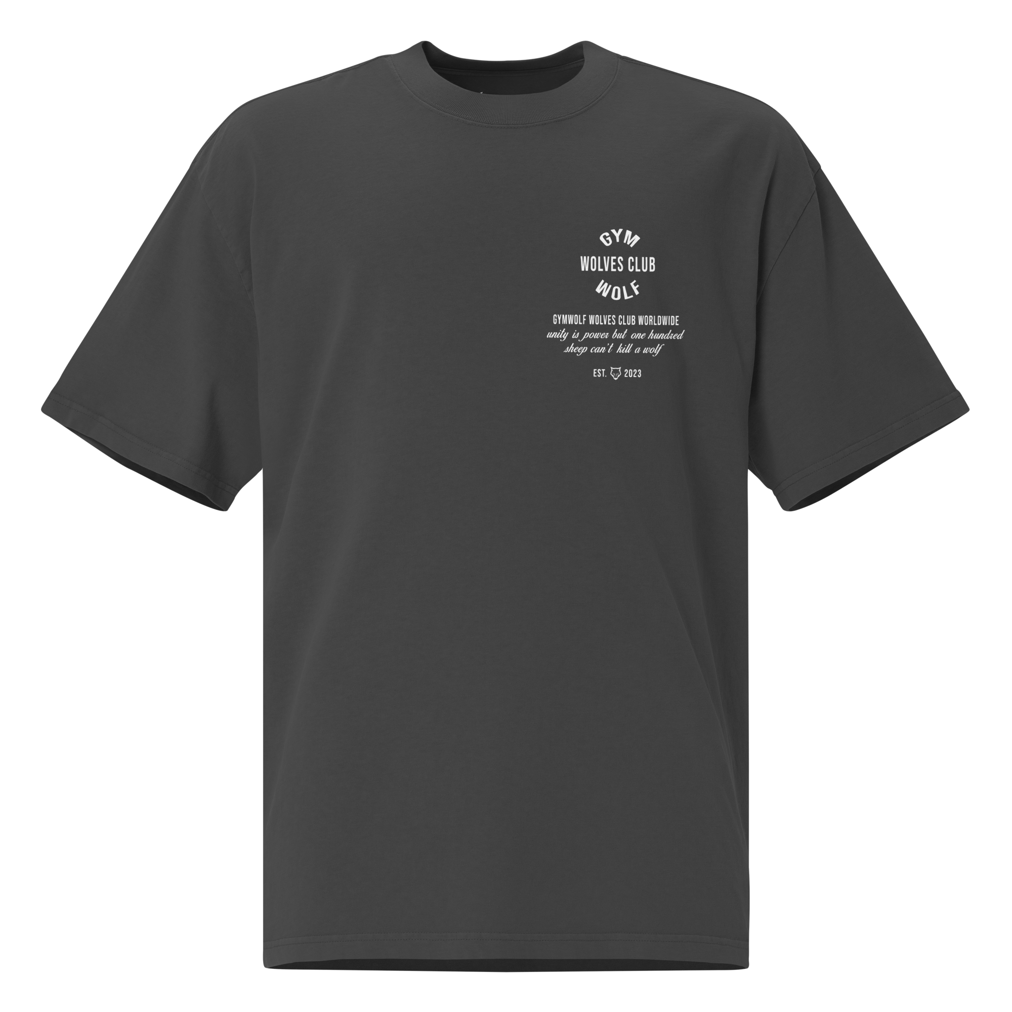 Unisex Wolves Club Oversized Tee - Faded Black