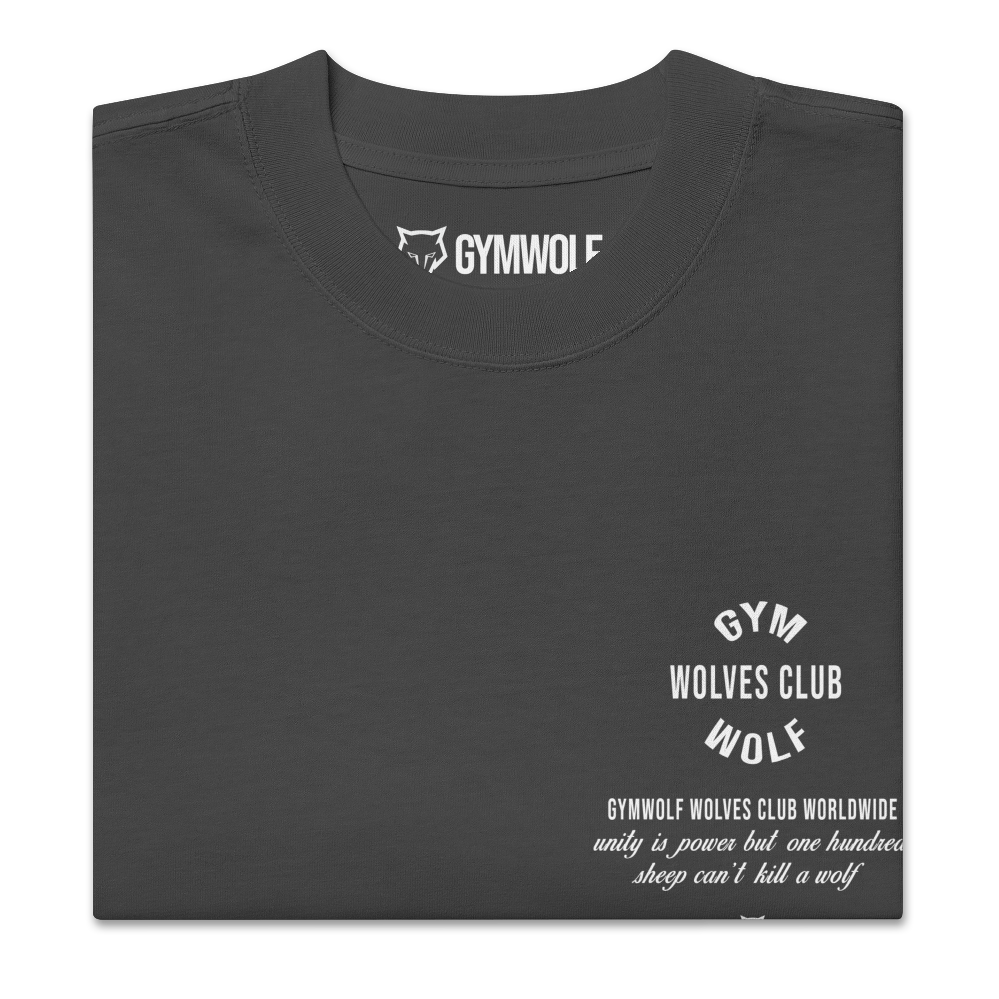 Unisex Wolves Club Oversized Tee - Faded Black