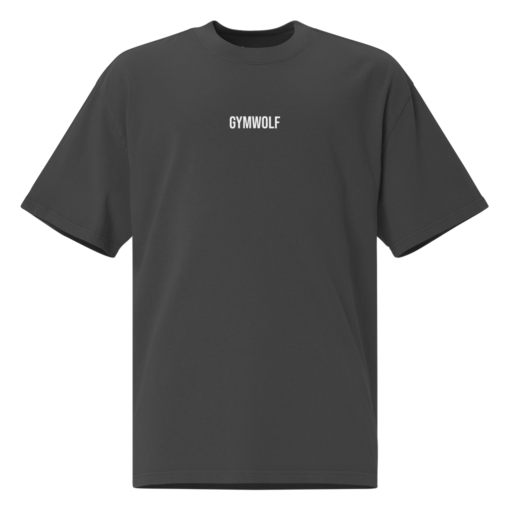 Unisex Barbell Oversized Tee - Faded Black