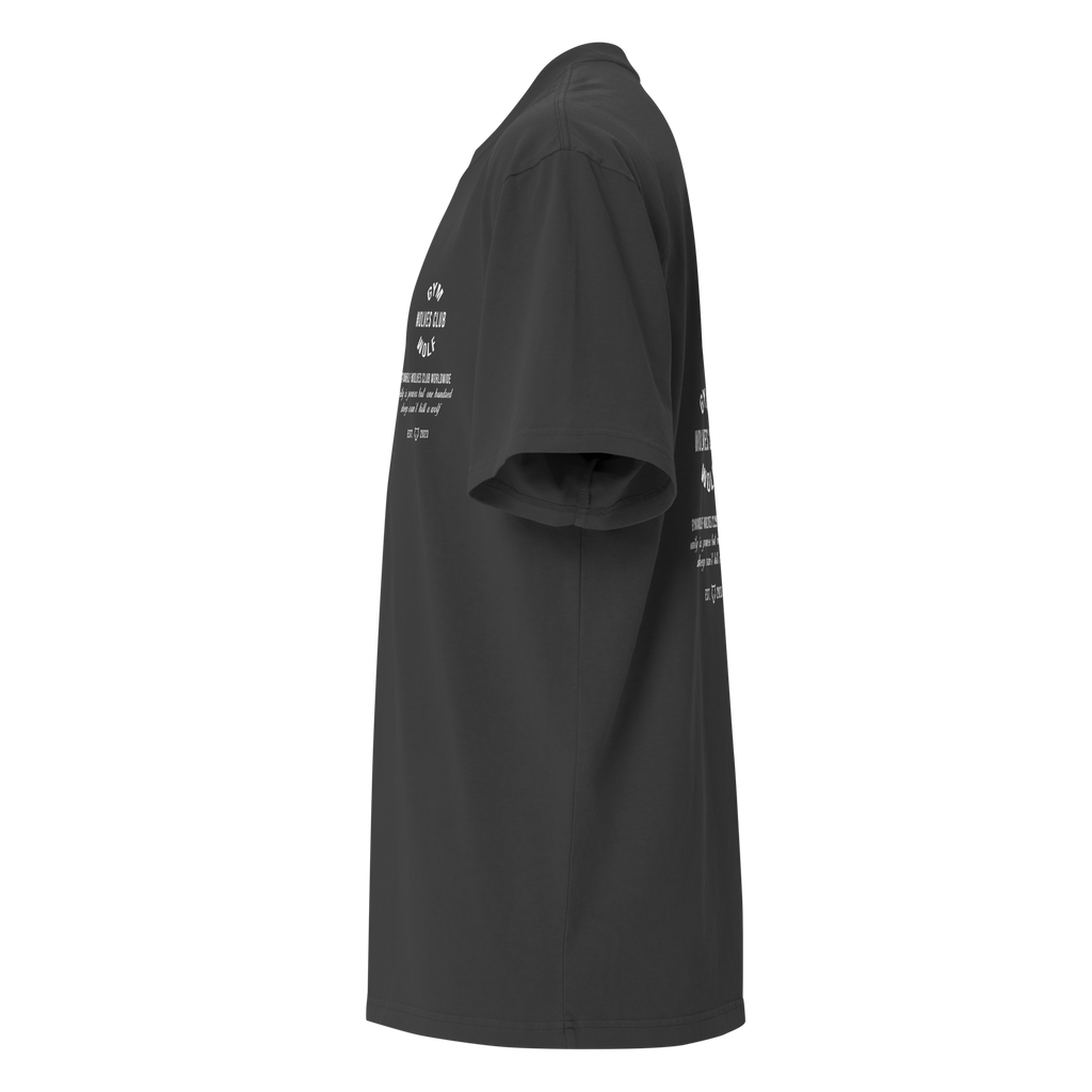 Unisex Wolves Club Oversized Tee - Faded Black