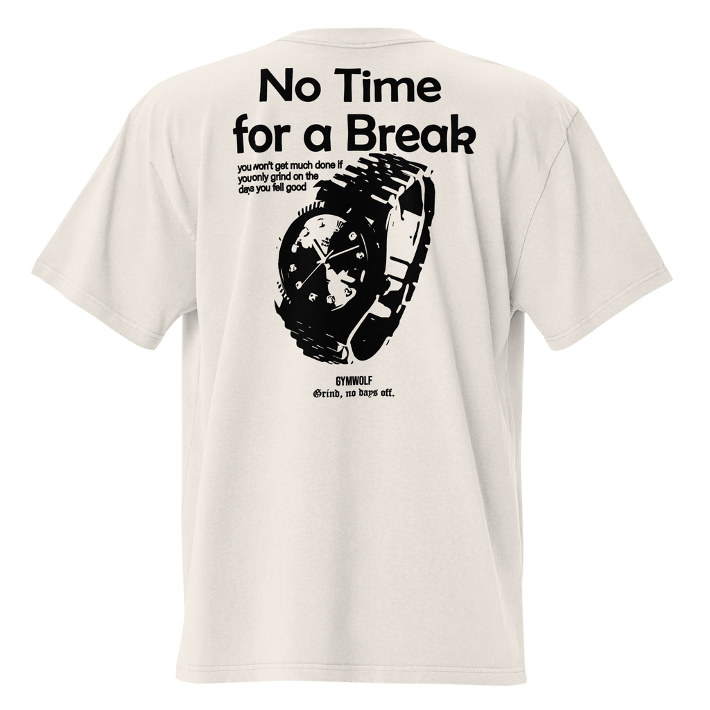 Unisex No Time For Break Oversized Tee - Faded Bone