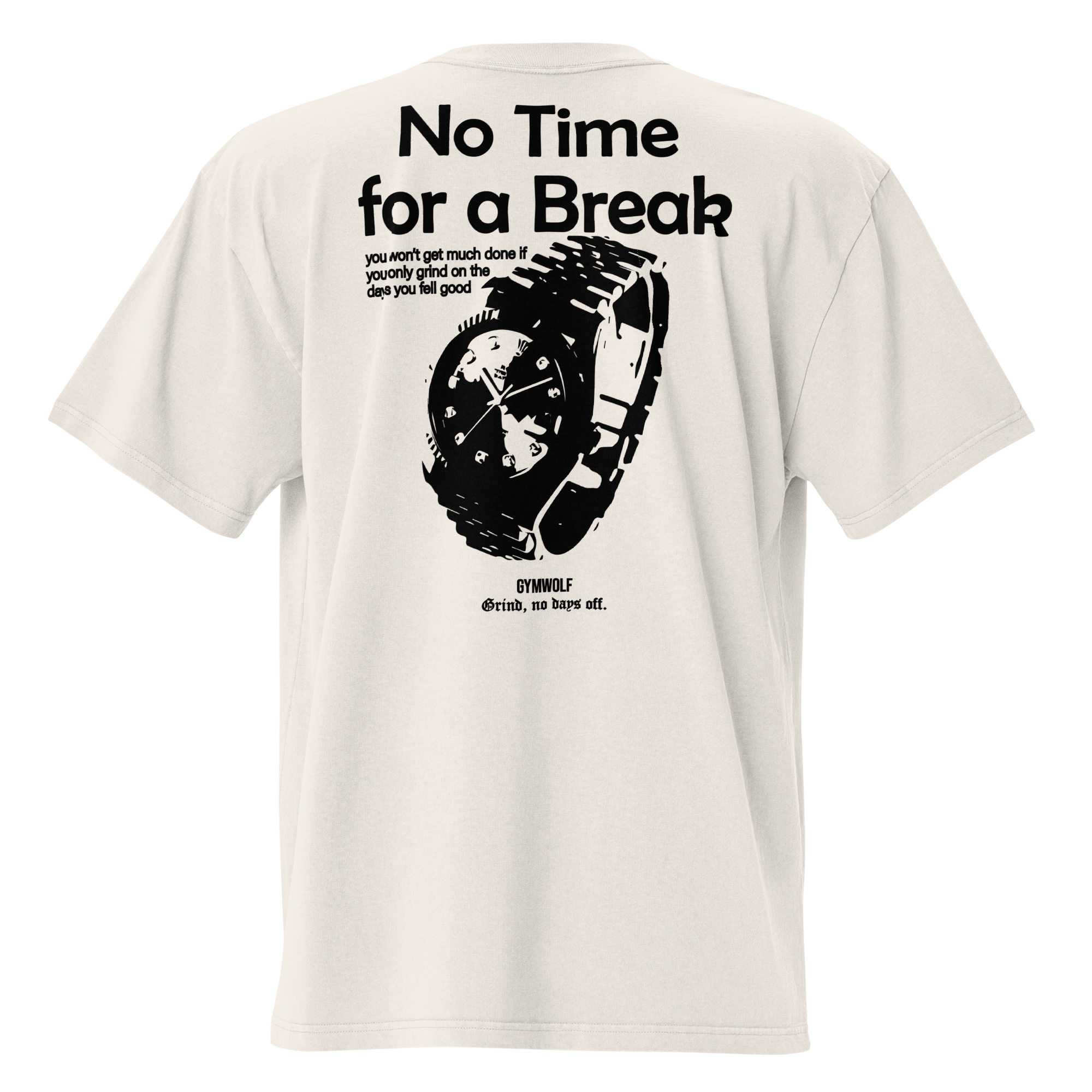 Unisex No Time For Break Oversized Tee - Faded Bone