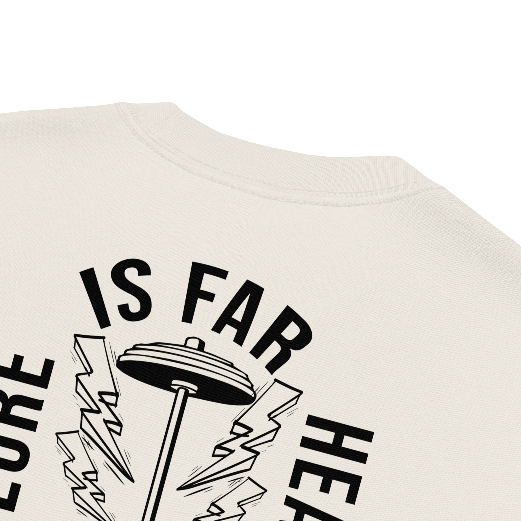 Unisex Barbell Oversized Tee - Faded Bone
