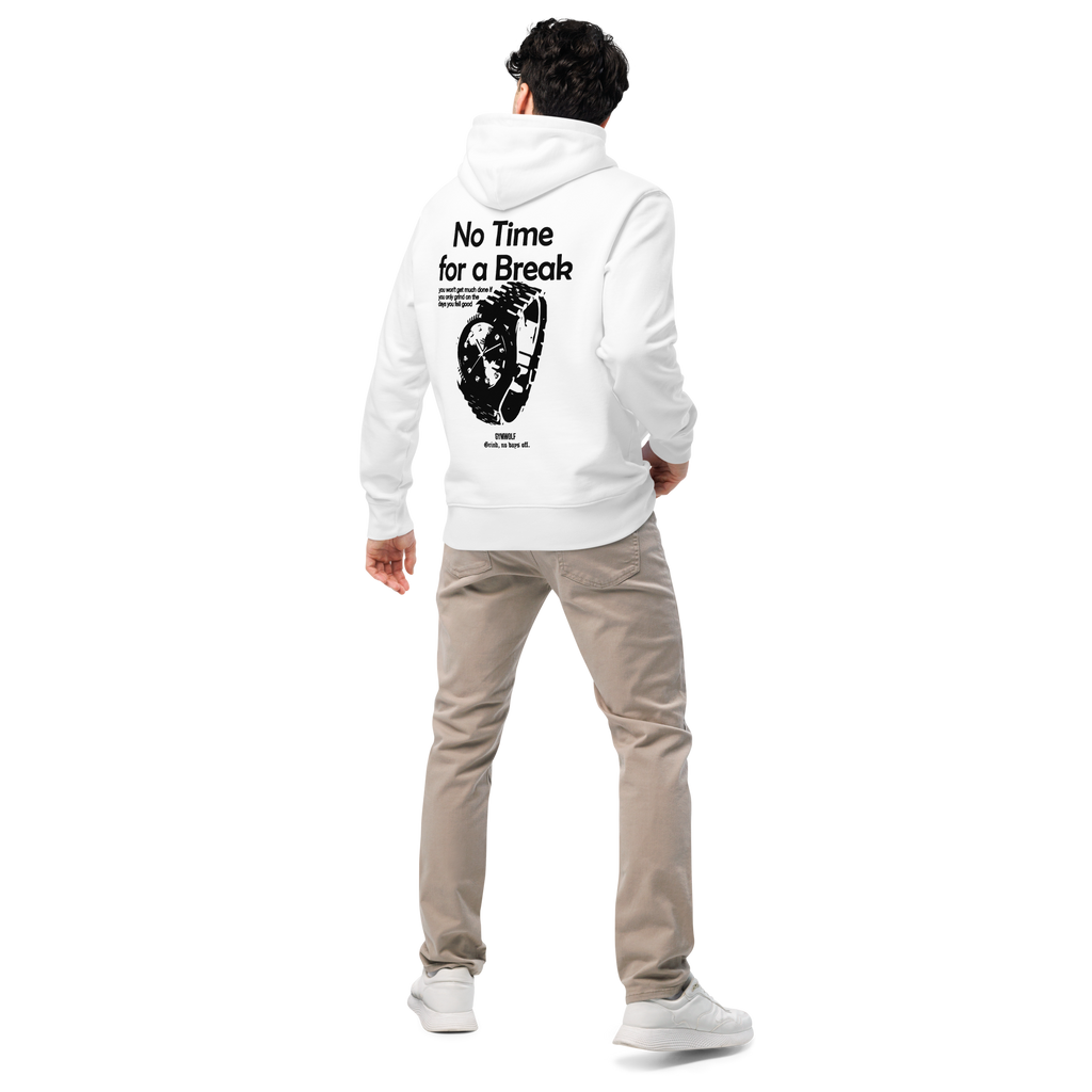 Unisex No Time For Break Essential Hoodie - White