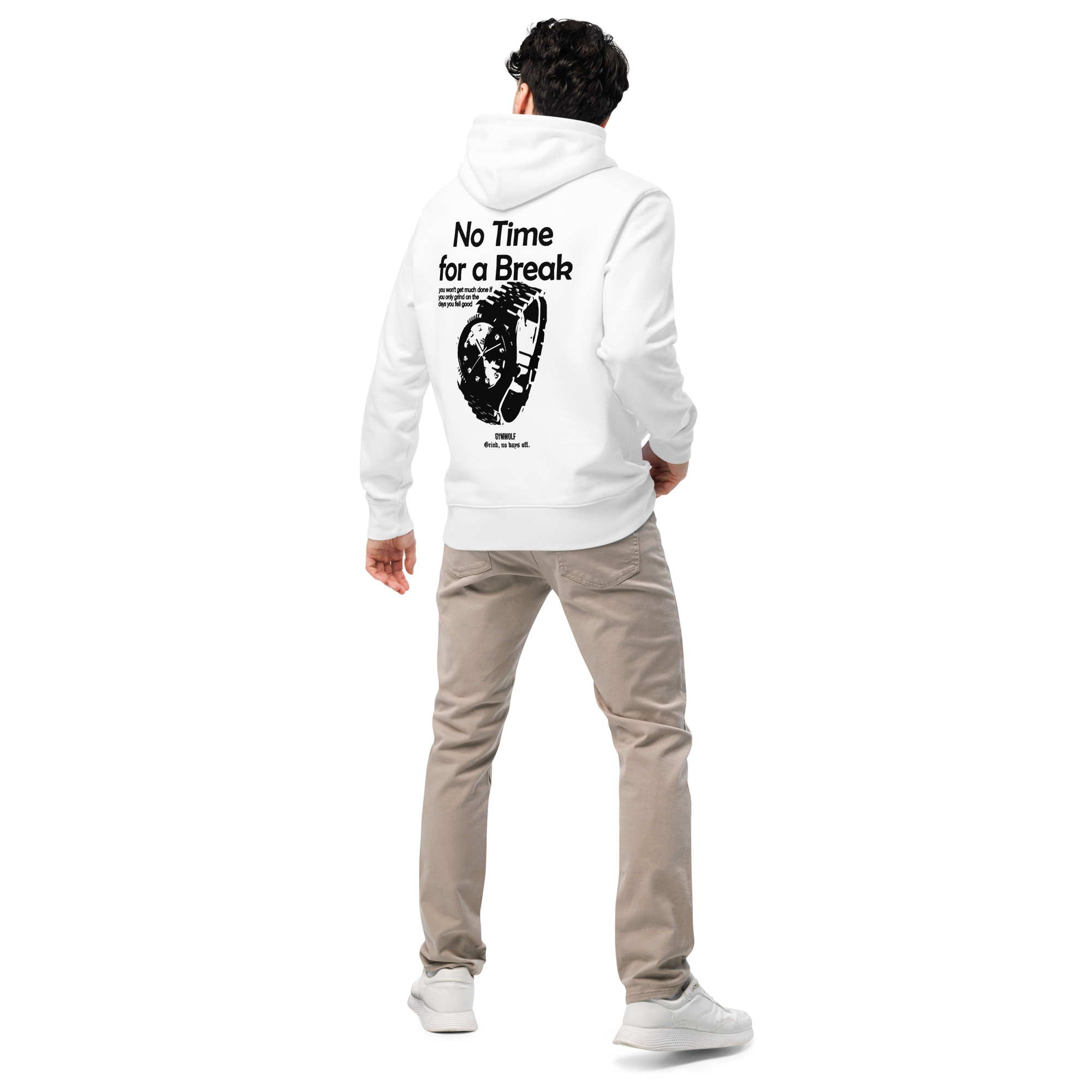 Unisex No Time For Break Essential Hoodie - White