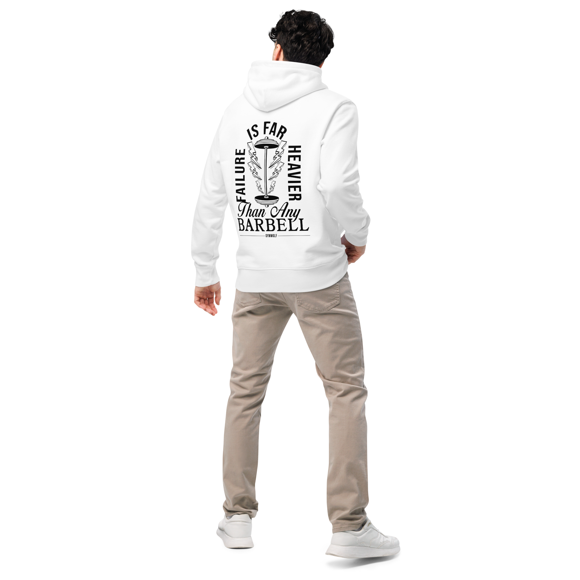 Unisex Barbell Essential Hoodie - White