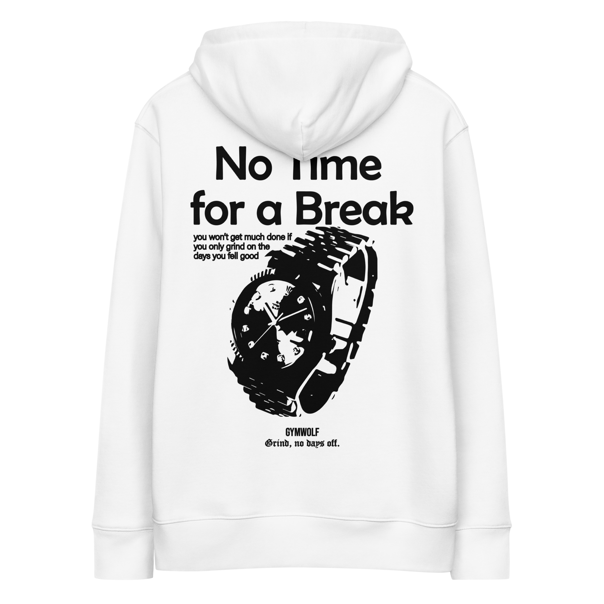 Unisex No Time For Break Essential Hoodie - White