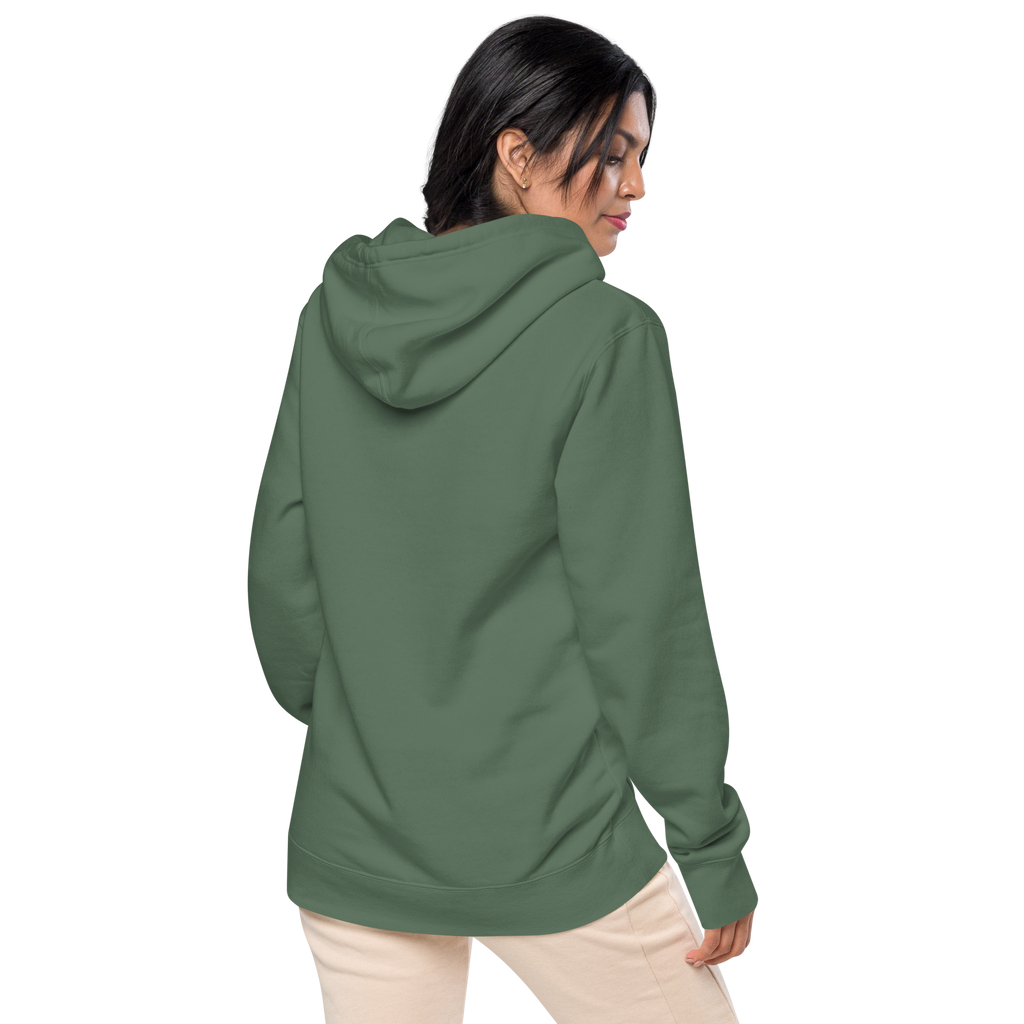 Unisex Pigment-Dyed Embroidery Hoodie - Alpine Green