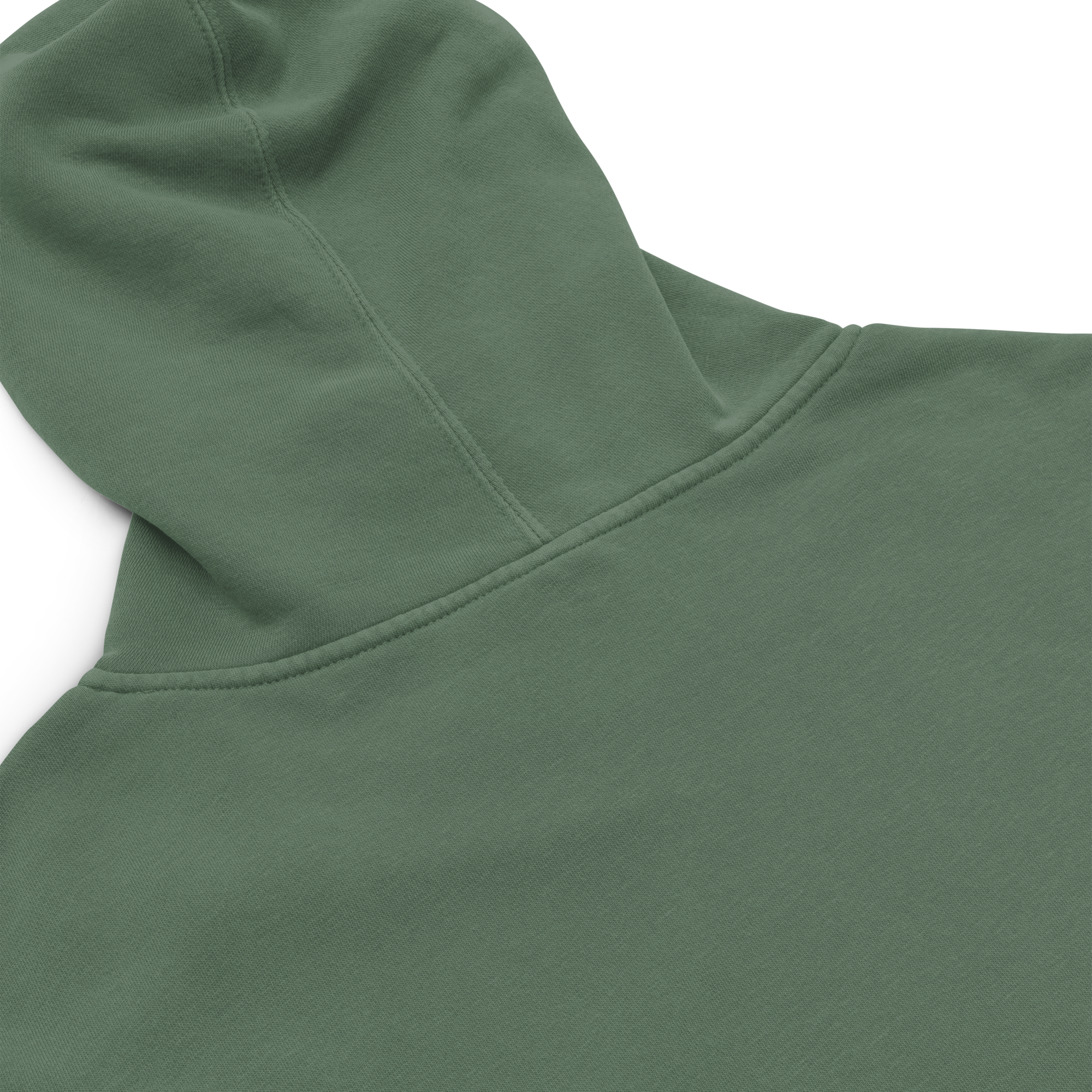 Unisex Pigment-Dyed Embroidery Hoodie - Alpine Green