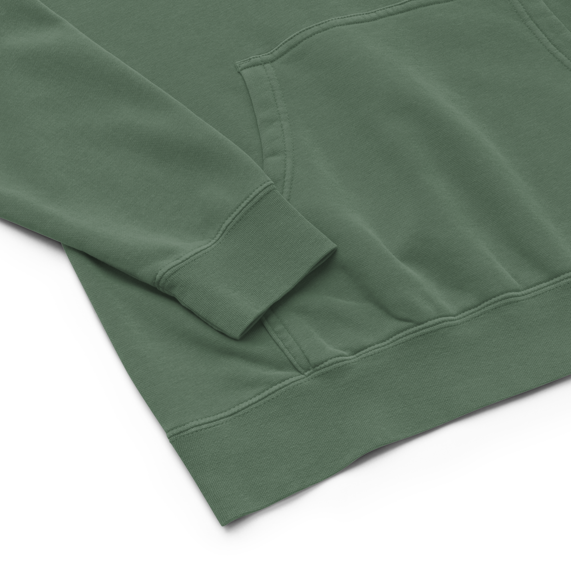 Unisex Pigment-Dyed Embroidery Hoodie - Alpine Green