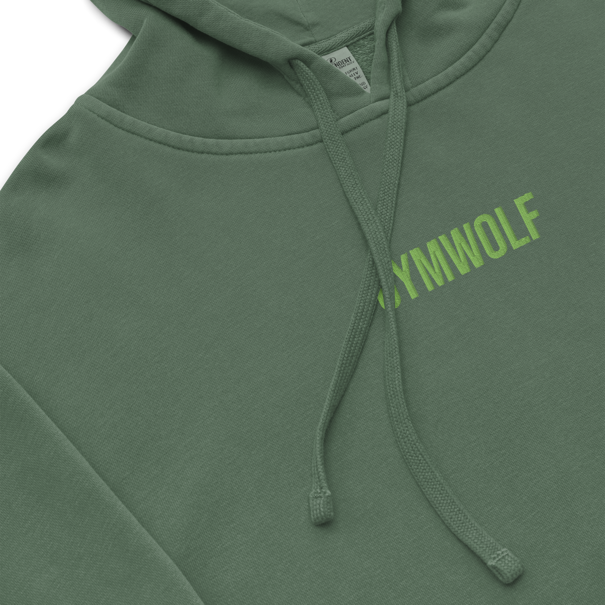 Unisex Pigment-Dyed Embroidery Hoodie - Alpine Green