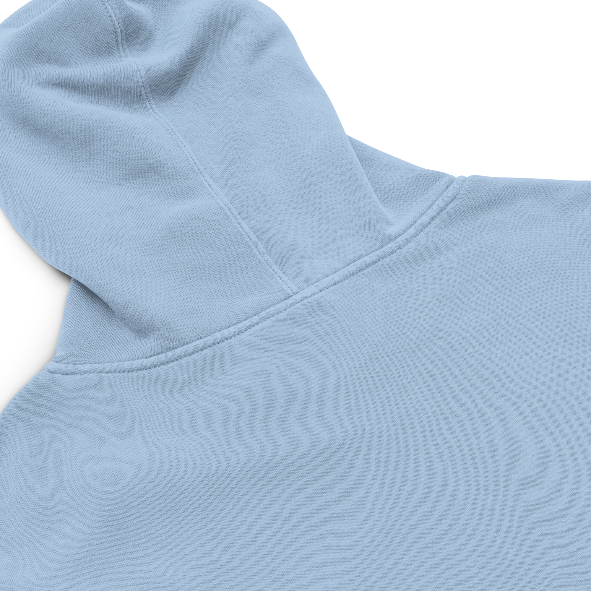 Unisex Pigment-Dyed Embroidery Hoodie - Light Blue