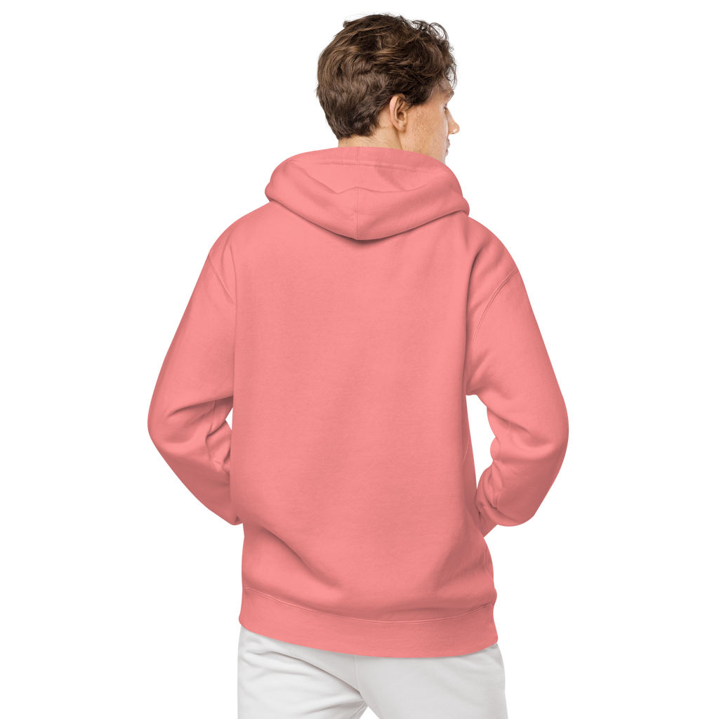Unisex Pigment-Dyed Embroidery Hoodie - Pink