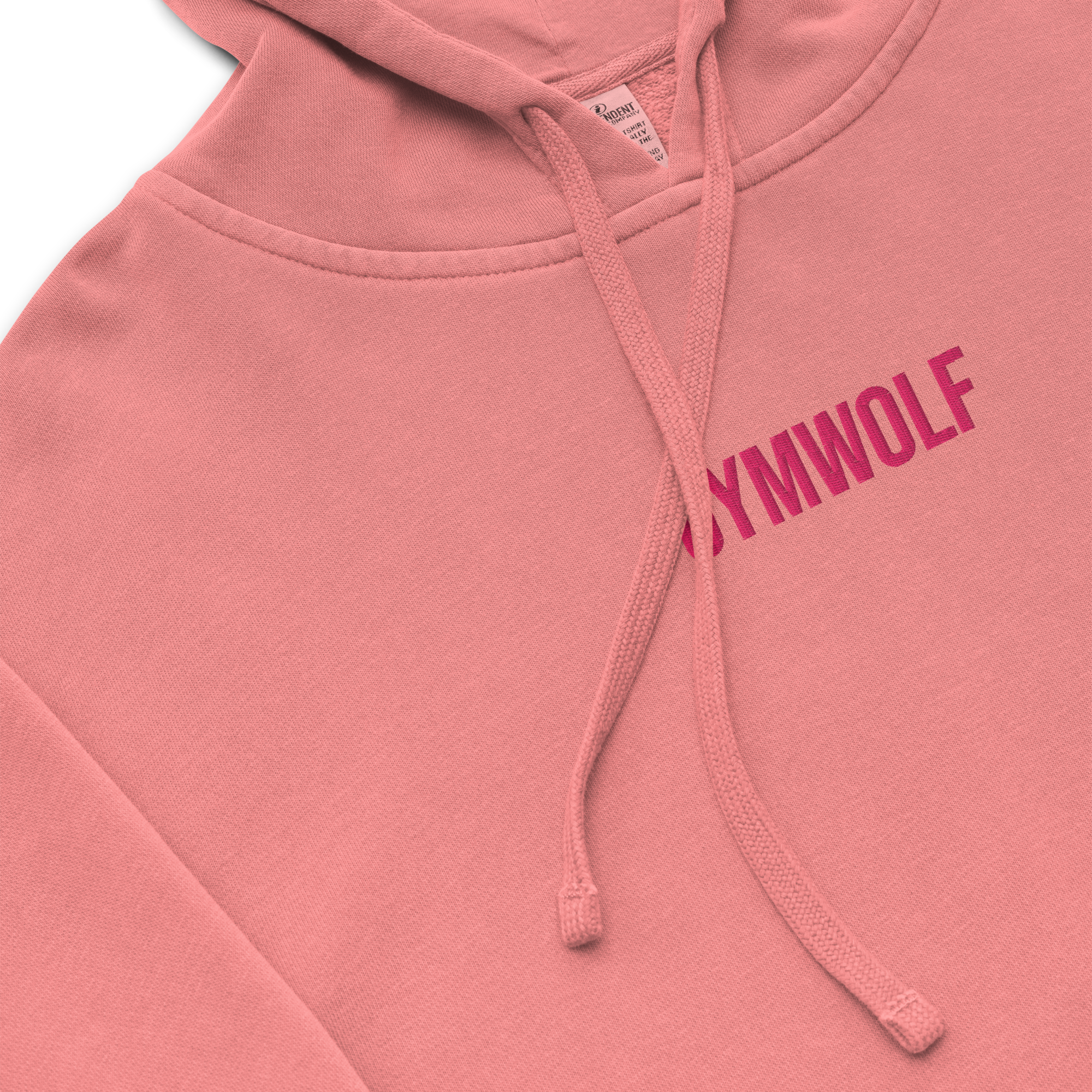 Unisex Pigment-Dyed Embroidery Hoodie - Pink
