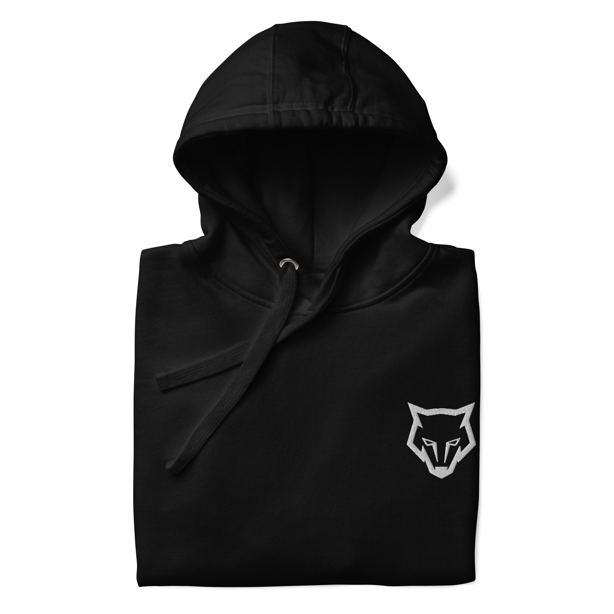 Unisex Embroidery Crest Premium Hoodie - Black