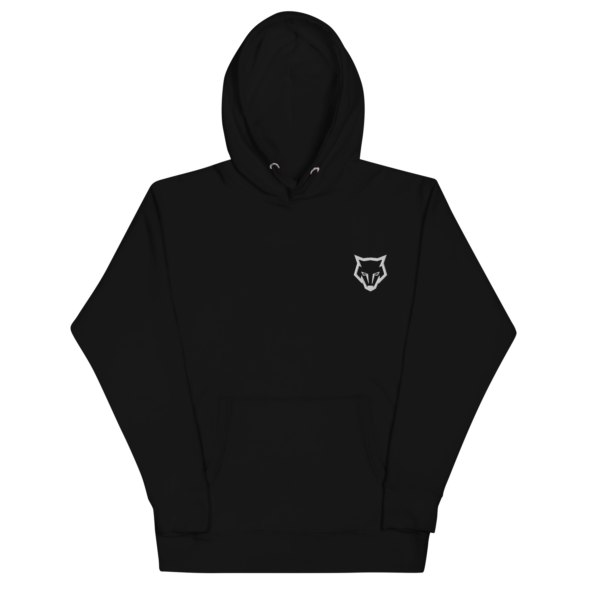 Unisex Embroidery Crest Premium Hoodie - Black