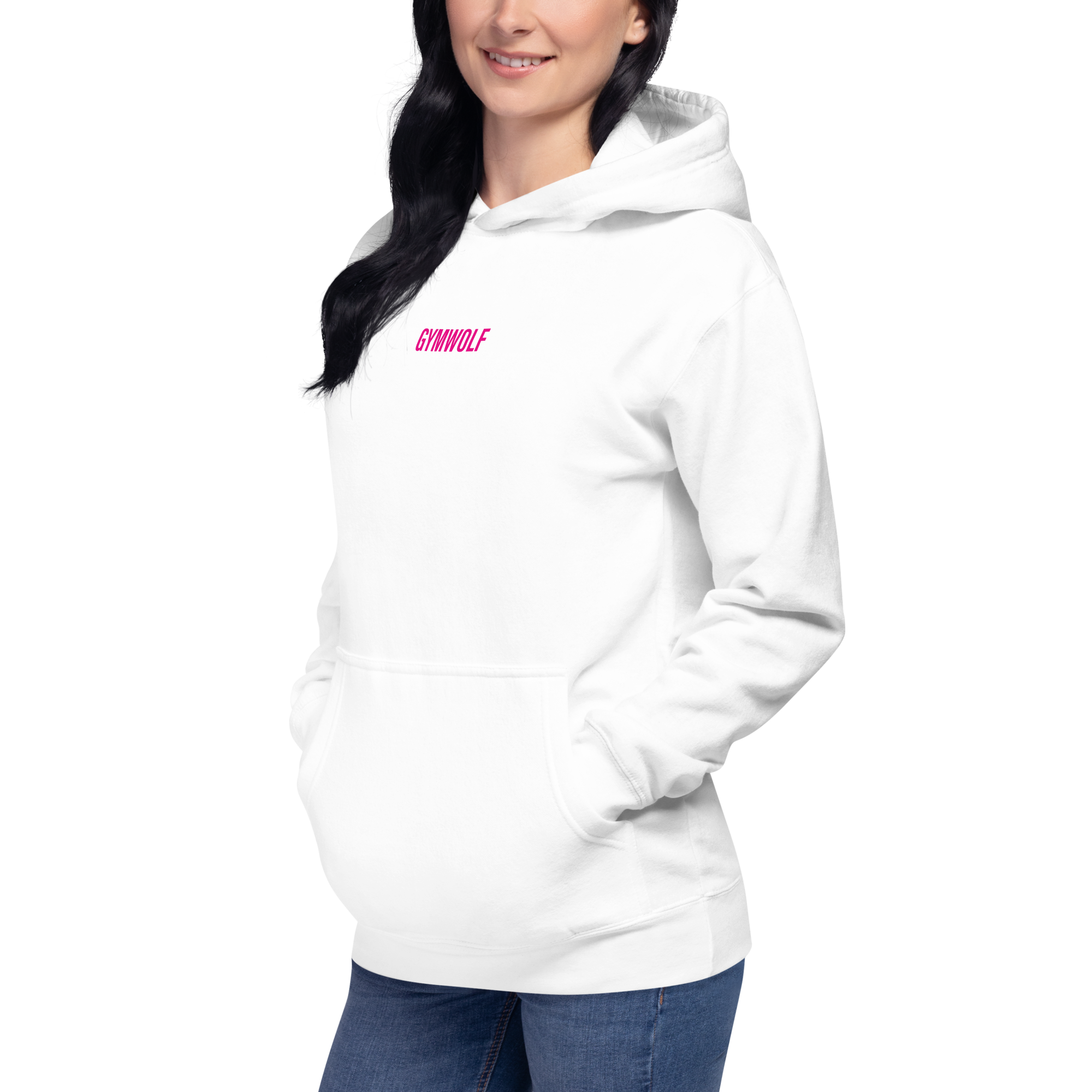Unisex Performance Premium Hoodie - Magenta Crest
