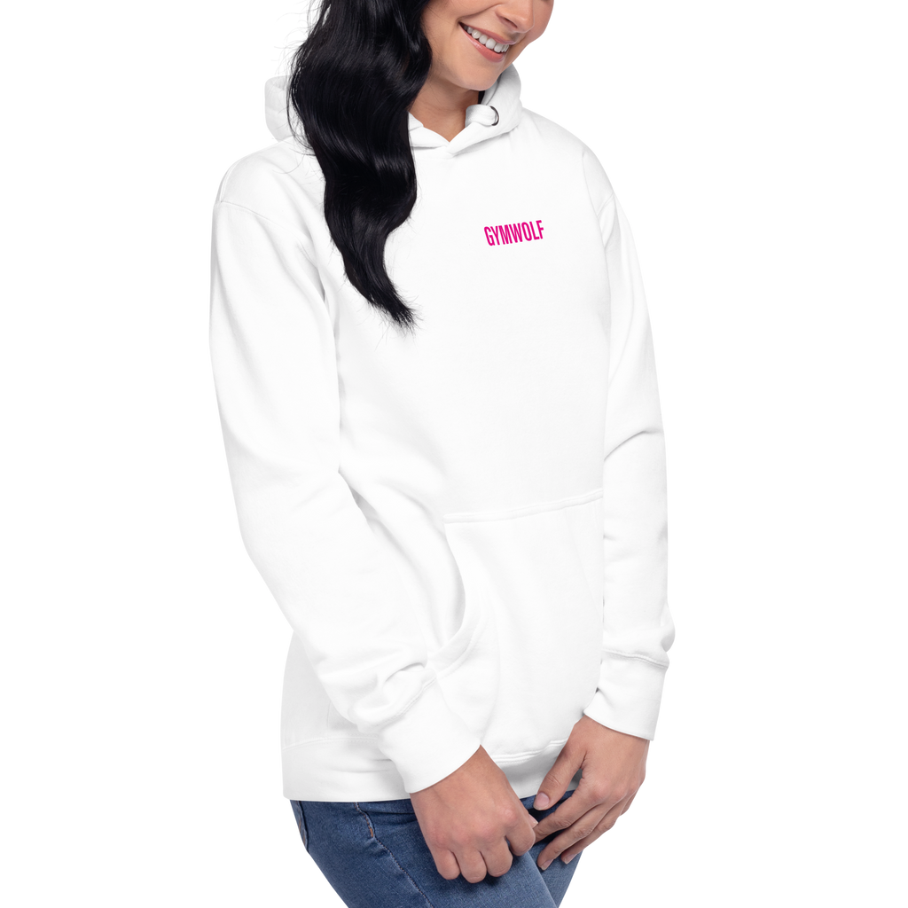 Unisex Performance Premium Hoodie - Magenta Crest
